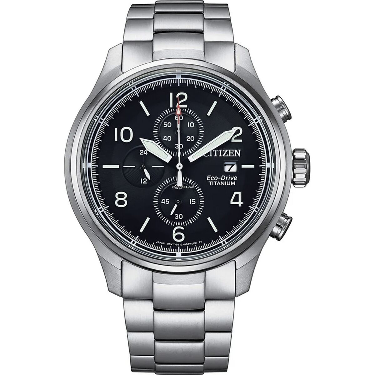 Citizen Ανδρικά Ρολόγια Citizen SUPER TITANIO 0810 ECO DRIVE Λευκό Μαύρο Ασημί (Ø 44 mm)