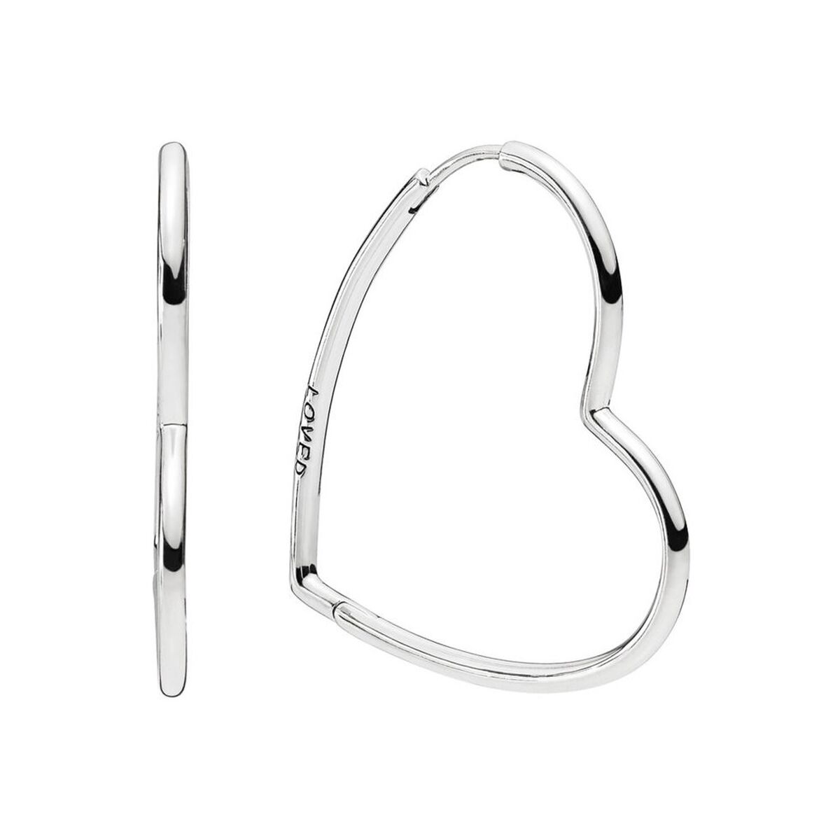 Pandora Γυναικεία Σκουλαρίκια Pandora ASYMMETRICAL HEART HOOP EARRINGS