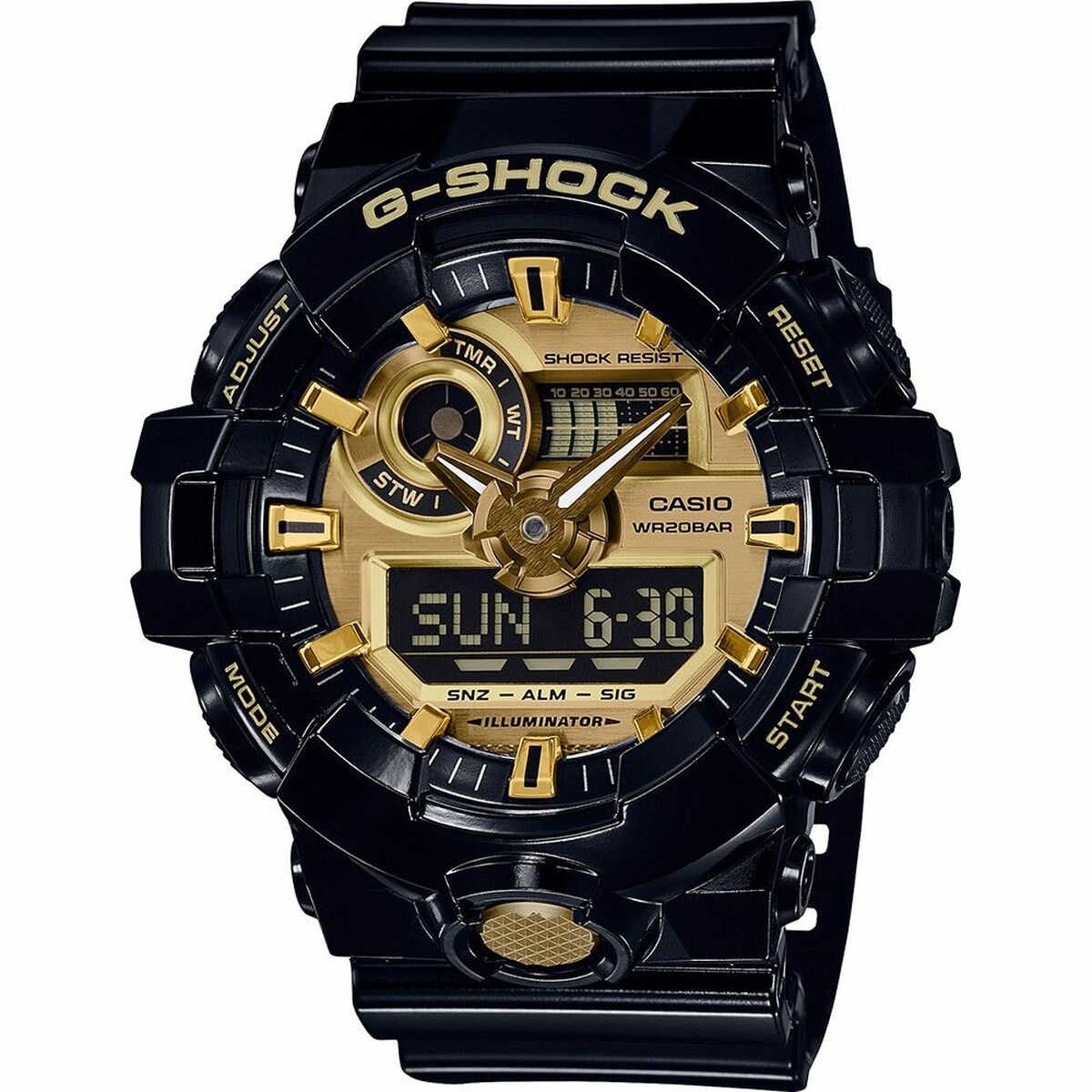 Casio G-Shock Ανδρικά Ρολόγια Casio G-Shock GA-710 Ø 49 mm Μαύρο Χρυσό